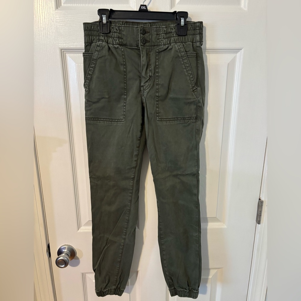 American Eagle Green Cargo Joggers with Elastic Waistband